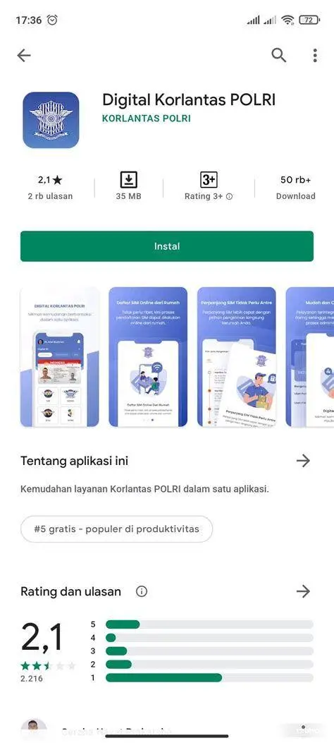 Aplikasi Digital Korlantas Polri tampilan aplikasi perpanjang sim online sinar