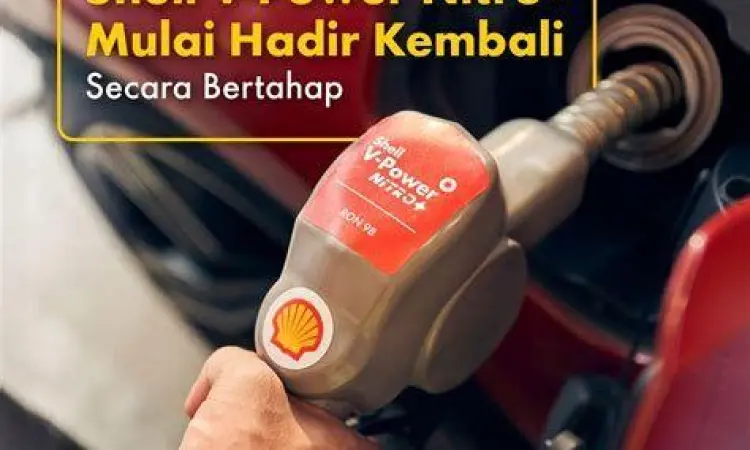 Pengisian BBM Shell Proses pengisian Shell V-Power ke tangki mobil