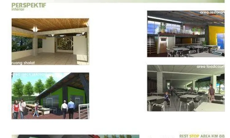 Suasana food court dan pilihan makanan di Rest Area 88