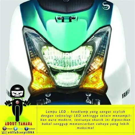 Lampu LED Yamaha Mio S Lampu depan LED pada Yamaha Mio S yang elegan
