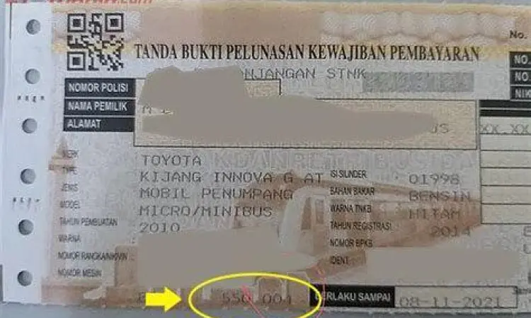 Rincian pajak progresif di STNK mobil