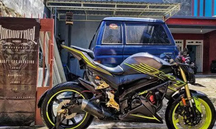 Detail mesin Yamaha Vixion yang sudah dimodifikasi dengan part racing