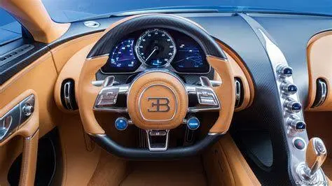 Bugatti Chiron Interior Interior mewah Bugatti Chiron dengan material kulit dan karbon