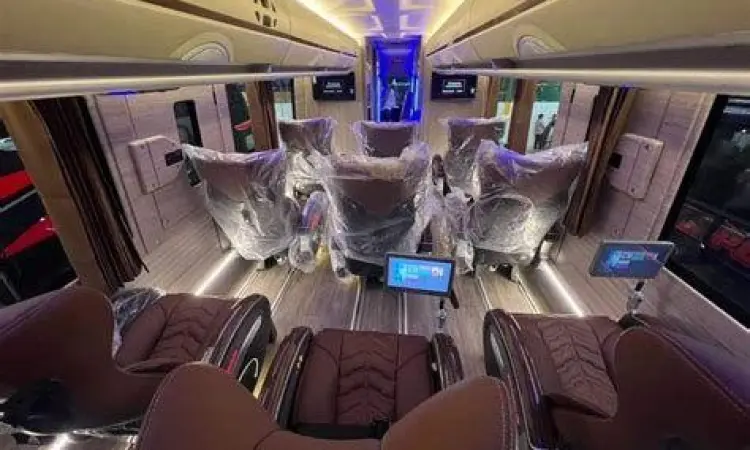 interior mewah bus double decker sleeper seat