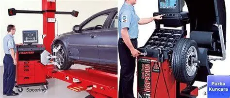 Teknologi Diagnosa Kaki Kaki Proses spooring balancing menggunakan mesin 3D