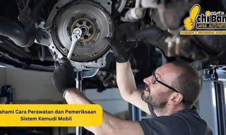 Mekanik profesional memeriksa kaki kaki mobil