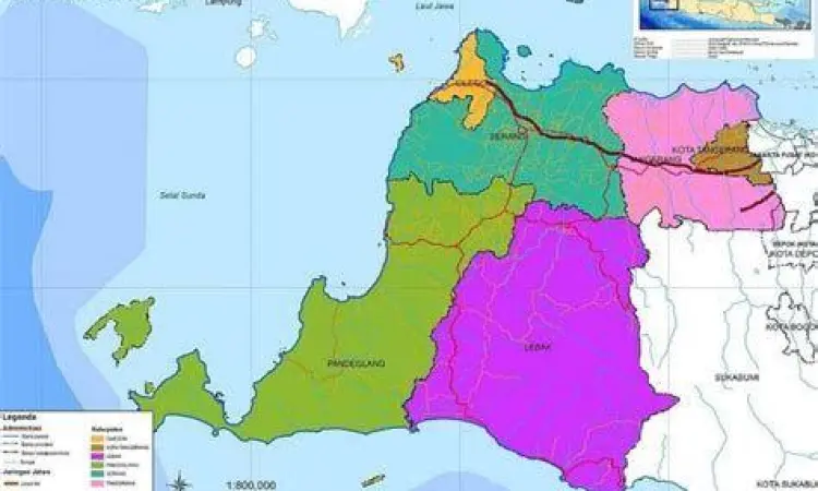 Peta Wilayah Plat A Peta cakupan wilayah plat nomor A di Banten