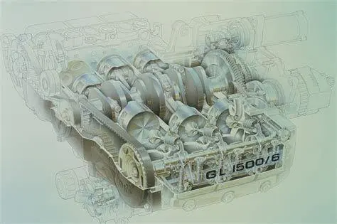 Mesin Flat-Six Gold Wing Potongan mesin Honda Gold Wing 6 silinder