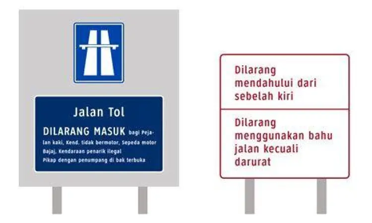 Keselamatan Berkendara Rambu keselamatan di jalur tol Cipularang