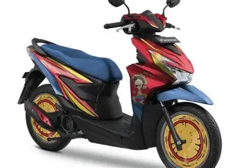 Honda Beat One Piece Luffy Edition Desain grafis Honda Beat edisi One Piece Luffy