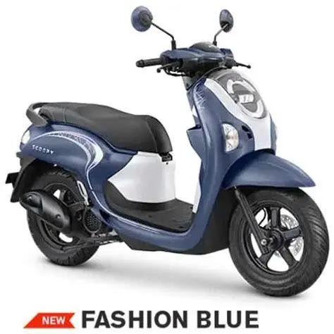 Desain Honda Scoopy Biru Putih Detail warna biru putih pada Honda Scoopy varian Fashion Blue