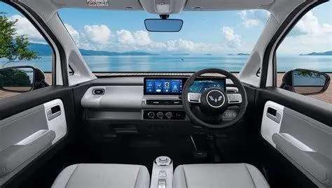 Interior Mobil Listrik Kompak Interior Wuling Air EV yang futuristik dan minimalis