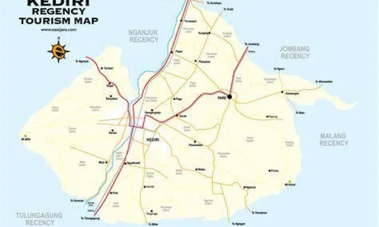 Peta Karesidenan Kediri Peta wilayah Karesidenan Kediri Jawa Timur