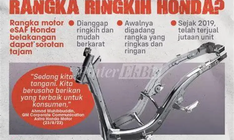 Struktur rangka eSAF Honda Beat
