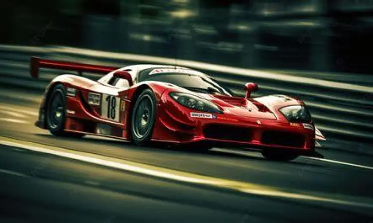 Gambar mobil asli sport merah di aspal