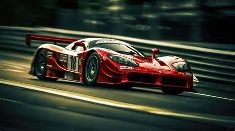 Fotografi Mobil Sport Autentik Gambar mobil asli sport merah di aspal