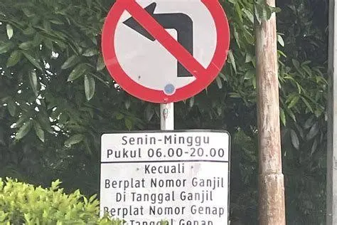 Rambu Aturan Ganjil Genap Rambu ganjil genap di pinggir jalan Jakarta