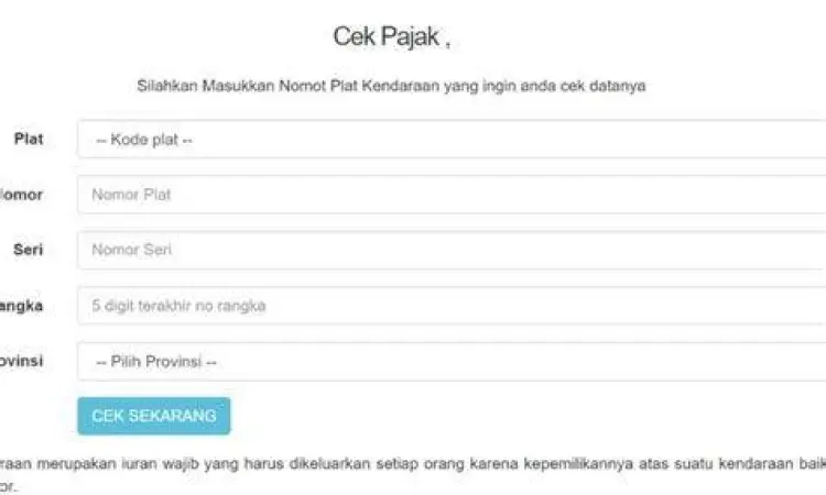 Cek Pajak Online aplikasi cek pajak plat f sambara