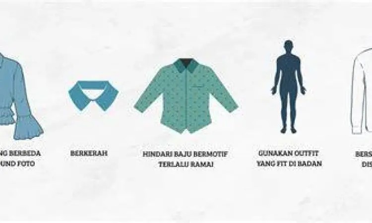 Ilustrasi pakaian kemeja yang rapi untuk foto dokumen resmi