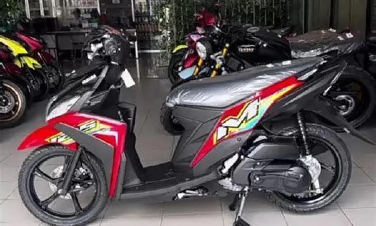 Detail desain body samping mio m3 merah