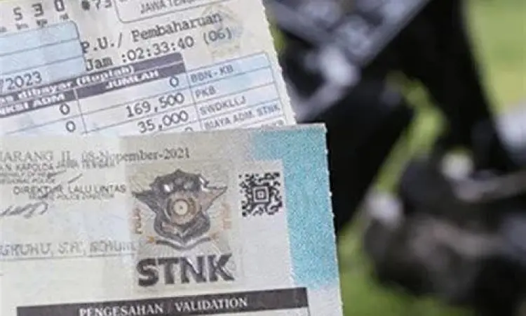 Detail rincian pajak pada gambar STNK motor