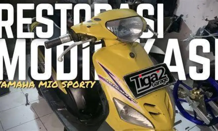 Hasil restorasi Yamaha Mio Sporty warna kuning