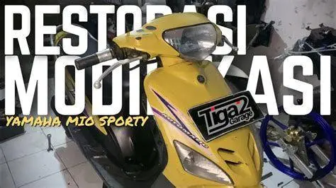 Restorasi Mio Sporty Hasil restorasi Yamaha Mio Sporty warna kuning