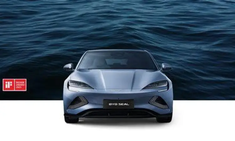Eksterior depan BYD Seal yang aerodinamis
