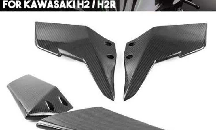 Detail winglet serat karbon pada fairing Ninja H2R