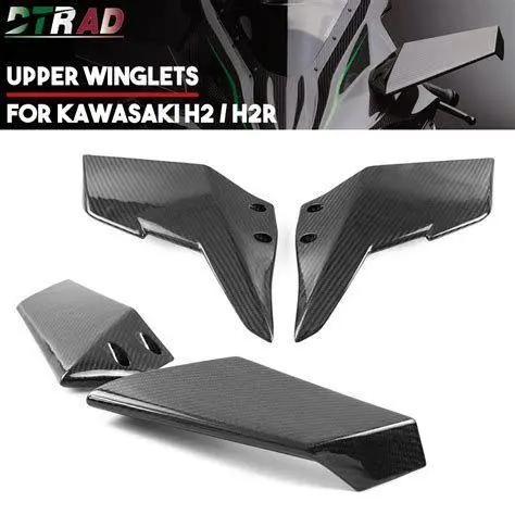 Winglet Aerodinamis Ninja H2R Detail winglet serat karbon pada fairing Ninja H2R